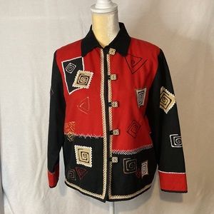 Coldwater Creek abstract funky jacket S